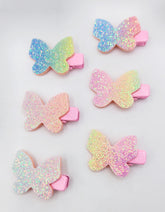 Bow & Butterfly, Bow & Flower, Bow & Mickey Mouse Hair Clips Set - Pack of 12 Multicolor